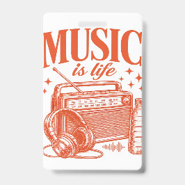 Music Is Life Vintage Design Badge