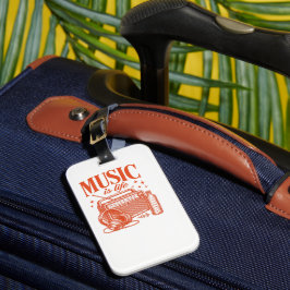 Music Is Life Vintage Design Bagagelabel