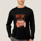 Music Is Life Vintage Design Tri-Blend Shirt (Voorkant volledig)