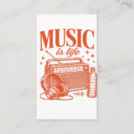 Music Is Life Vintage Design Visitekaartje