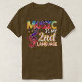 Music Is My 2nd Language Back To School Second Gra T-shirt (Design voorkant)