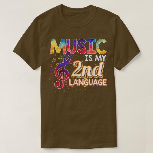 Music Is My 2nd Language Back To School Second Gra T-shirt (Design voorkant)