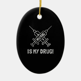 Music Is My Drug - Love Music - Straight Edge Keramisch Ornament