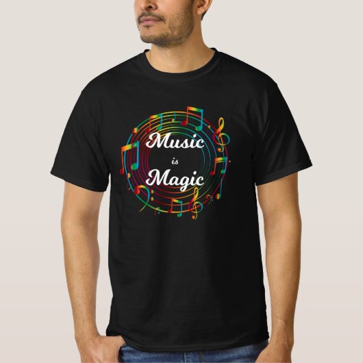 Music is the strongest form of magic t-shirt (Voorkant)