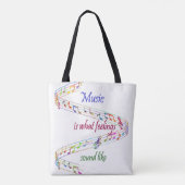 Music is what Feelings Sound Like Inspirational Tote Bag (Achterkant)