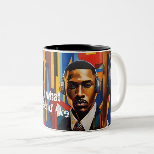 Music is What Feelings Sound Like Tweekleurige Koffiemok (Voorkant rechts)