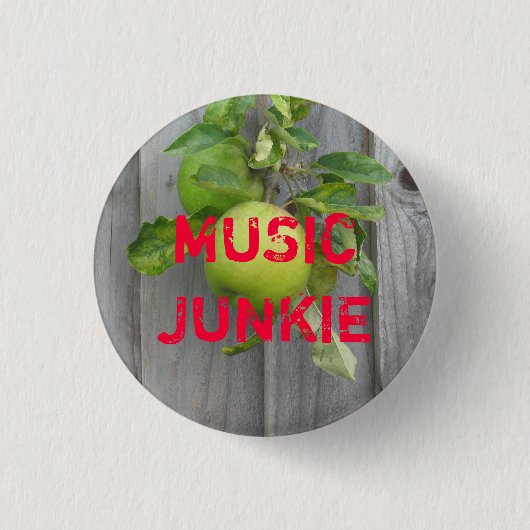 Music Junkie Ronde Button 3,2 Cm (Voorkant)