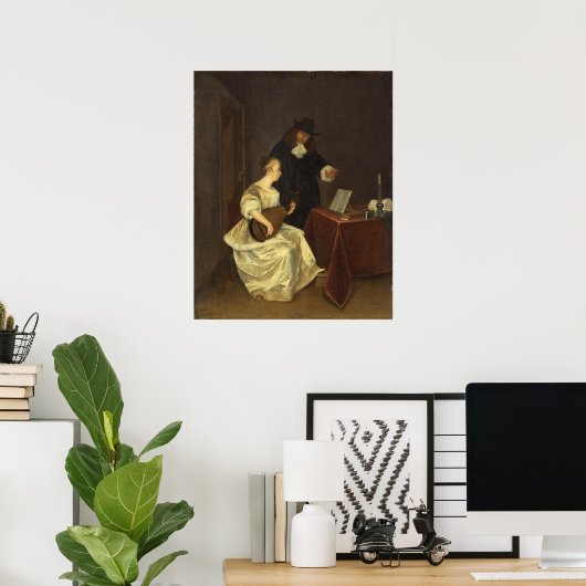 Music Lesson - Gerard ter Borch Fine Art Poster (Thuiskantoor)