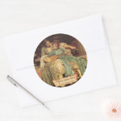 "Music Lesson" Pre-Raphaelite Bladwijzer Ronde Sticker (Envelop)