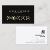 Music Lessons Gold Icons BusinessCard Visitekaartje (Voorkant / Achterkant)