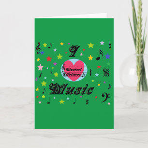 Music Lifetimes 'I Love Music' Greetings Card Feestdagen Kaart
