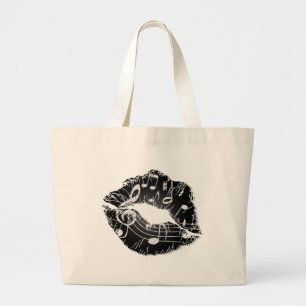 Music Lips Bag Grote Tote Bag