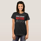 Music Literacy Matters I Like To Eat Puppies  Sarc T-shirt (Voorkant volledig)