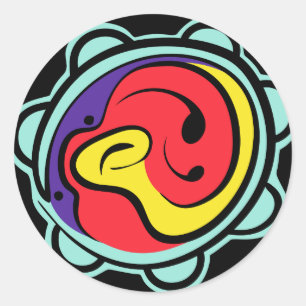 Music logo Design iPhone-draagtas Ronde Sticker