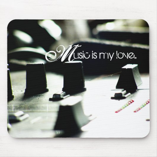 Music Love Mixer Mousepad Muismat (Voorkant)