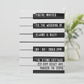 Music=Love Piano Keys Foto Weddenschap Kaart (Staand voorkant)