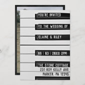 Music=Love Piano Keys Foto Weddenschap Kaart (Voorkant / Achterkant)