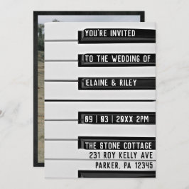 Music=Love Piano Keys Foto Weddenschap Kaart