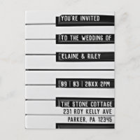 Music=Love Piano Keys Wedding Invitation