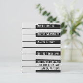 Music=Love Piano Keys Wedding Invitation Briefkaart (Staand voorkant)