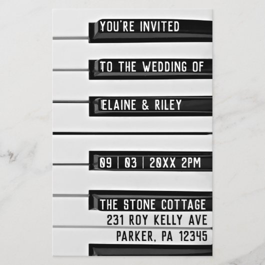 Music=Love Piano Photo Budget Weddenschap Flyer (Voorkant)