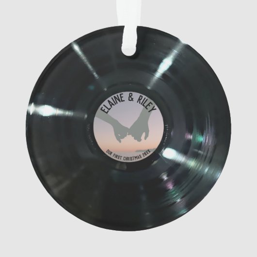 Music=Love Round Vinyl Record Ornament (achterkant)