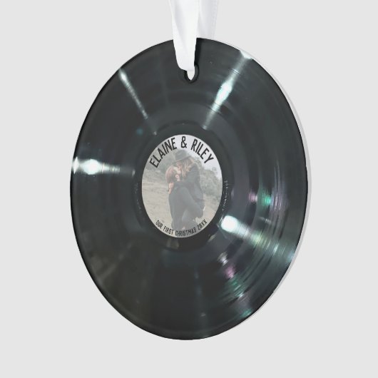 Music=Love Round Vinyl Record Ornament (voorkant)