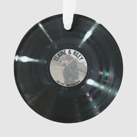 Music=Love Round Vinyl Record Ornament (voorkant)