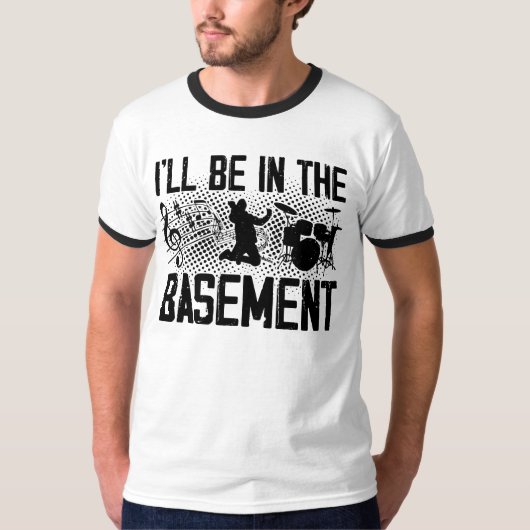 Music Lover Basement Drummer T-shirt (Voorkant)