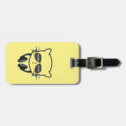 Music Lover Cat Bagagelabel (Voorkant horizontaal)