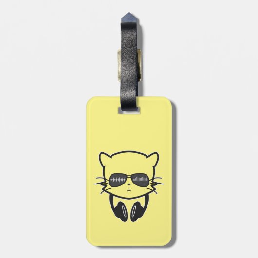 Music Lover Cat Bagagelabel (Achterkant verticaal)