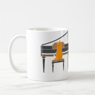 Music Lover Cat Playing Piano Koffiemok