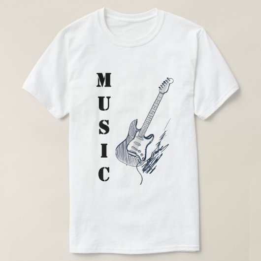 Music Lover Classic Guitar Tee – Casual T-Shirt (Design voorkant)