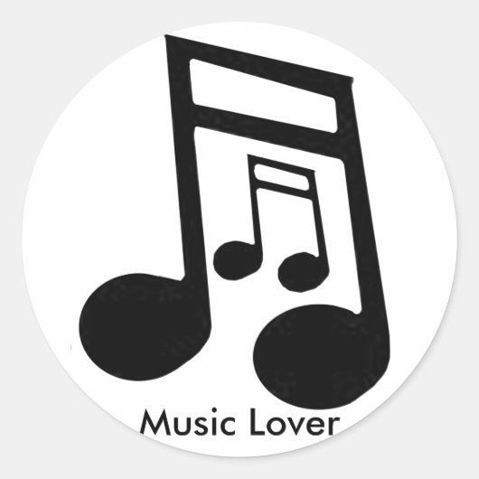 MUSIC LOVER Collectie Ronde Sticker (Voorkant)