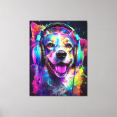 Music lover dog canvas afdruk (Voorkant)