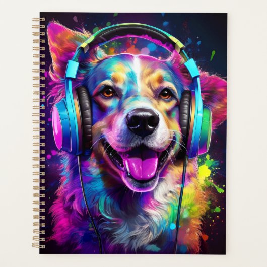 Music lover dog  planner (Voorkant)
