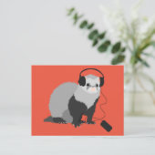 Music Lover Ferret Briefkaart (Staand voorkant)