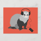 Music Lover Ferret Briefkaart (Voorkant)