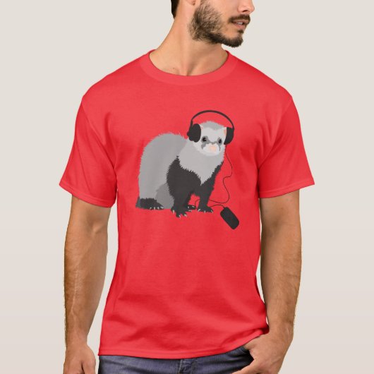 Music Lover Ferret Mannen T-shirt (Voorkant)