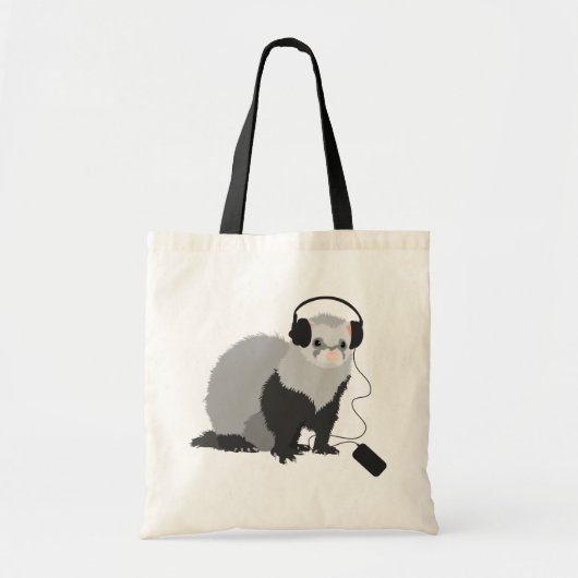 Music Lover Ferret Tote Bag (Voorkant)