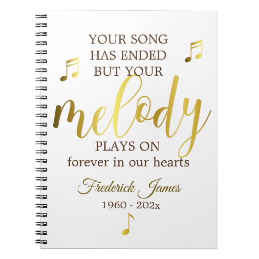 Music Lover Funeral Guest Book Notitieboek (Voorkant)