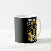Music Lover Gift Saxofonist Jazz Saxofoon Koffiemok (Voorkant rechts)