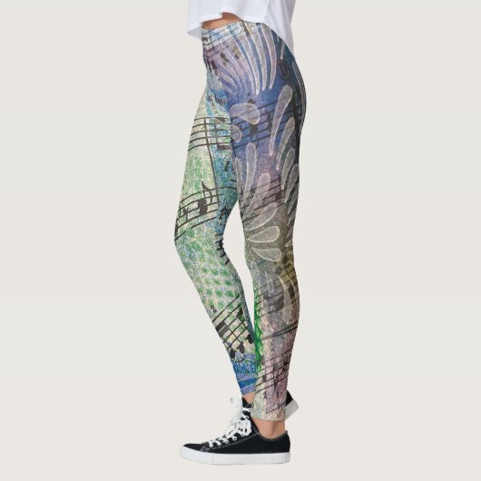 Music-Lover Kleurrijke Abstracte Artsy Style Leggings (Links)