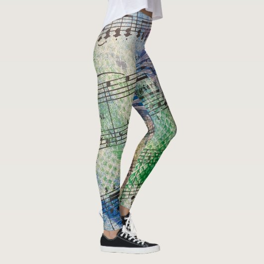 Music-Lover Kleurrijke Abstracte Artsy Style Leggings (Rechts)