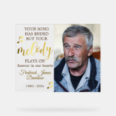 Music Lover Memorial Foto Keepsake Acryl Bord (Voorkant)