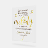 Music Lover Memorial Keepsake Acryl Bord (Hoek)