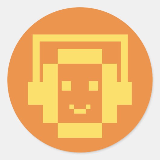 Music Lover Ronde Sticker (Voorkant)