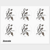 Music Lover Ronde Sticker (Vel)