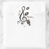 Music Lover Ronde Sticker (Tas)
