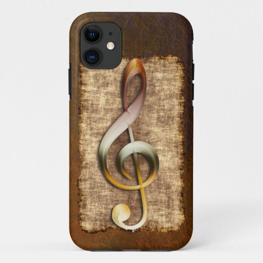 Music-lover's Antiek Treble Clef iPhone 5 Hoesje (Achterkant)